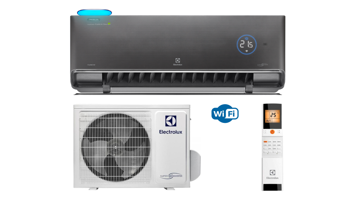 

Кондиционер Electrolux Crystal Air Super DC Inverter EACS/I-13HFA/N8_22Y Сплит-система, Серебристый, EACS/I-13HFA/N8_22Y